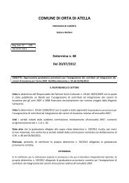 Determina n. 68 Del 20/07/2012 - Comune di Orta di Atella