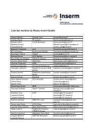Liste des membres du RÃ©seau Inserm QualitÃ©