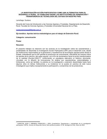 la investigación acción participativa como una ... - aader.org.ar