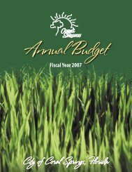 Fiscal Year 2007 Annual Budget - City of Coral Springs