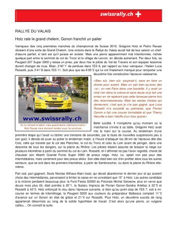 Compte Rendu - Championnat suisse des rallyes