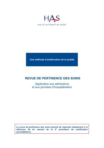 REVUE DE PERTINENCE DES SOINS