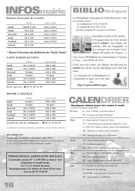 Janvier 2012 Bulletin municipal n°33 - Saint-Priest-sous-Aixe