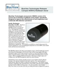 BlueView Technologies Releases Compact 900KHz Multibeam Sonar