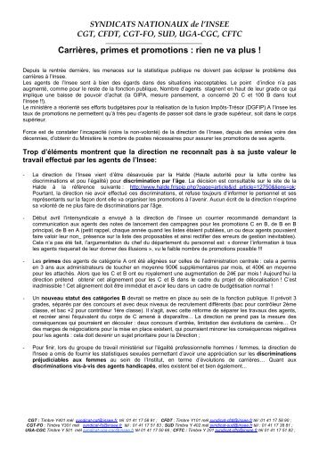 Le tract intersyndical du 3 juin 2009 - cgt-insee