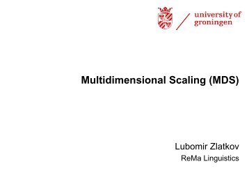 Multidimensional Scaling (MDS) - Rijksuniversiteit Groningen
