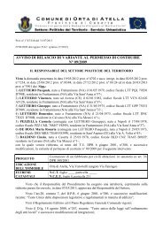 avviso di rilascio di variante al permesso di costruire nÂ° 09/2009