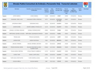 DirecÅia PublicÄ ComunitarÄ de EvidenÅÄ a Persoanelor Dolj ...