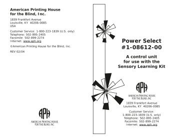 Power Select Instructions (1-08612-00) - American Printing House ...