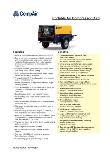 Portable Air Compressor C 76 - CompAir