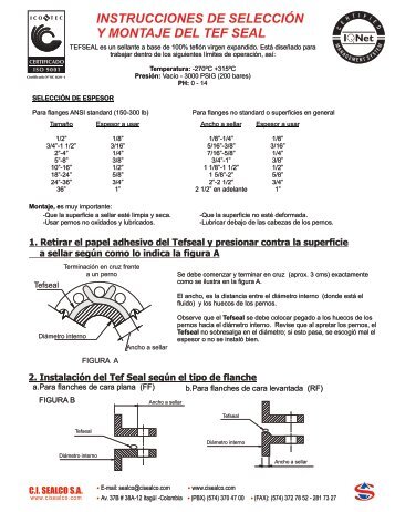 Montaje del tef seal - sealco sa