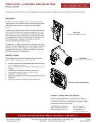 specifications â accessories: intake relief valve - Waterous