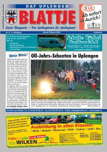 Oll-Johrs-Scheeten in Uplengen - Uplengen Blattje