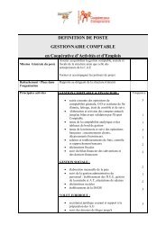 DEFINITION DE POSTE GESTIONNAIRE COMPTABLE en ...