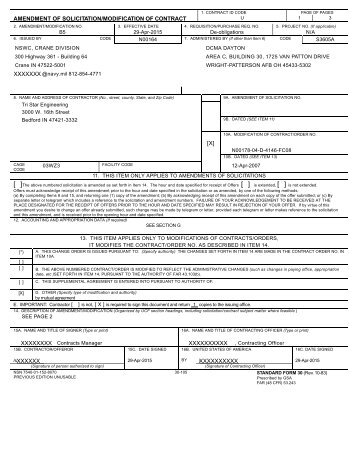 [x] amendment of solicitation/modification of contract - Tri Star ...