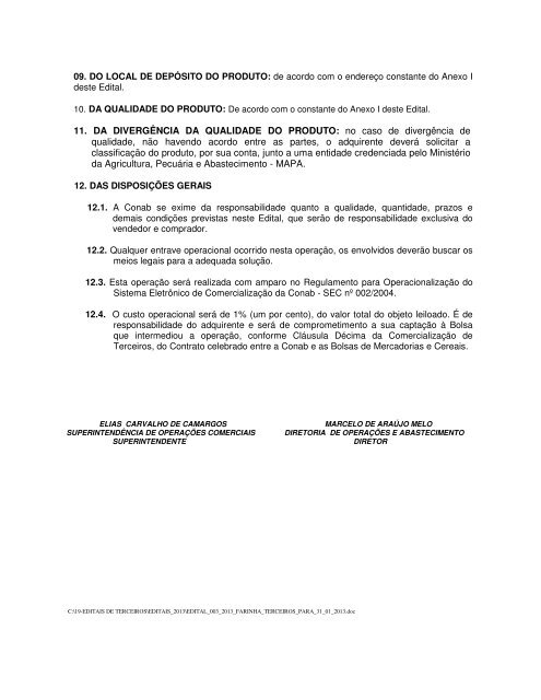 Edital de Terceiros Farinha Mandioca (.pdf) - Conab