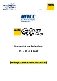 Motorsport Arena Oschersleben 29. â 31. Juli 2011 - ADAC Cruze Cup