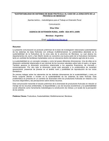 Sustentabilidad de los sistemas de base frutícola - aader.org.ar