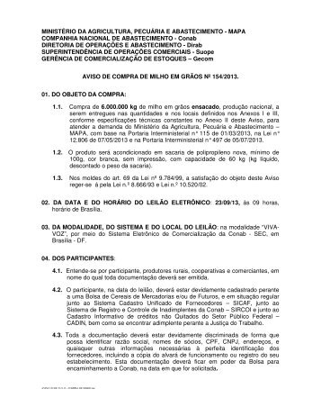 Compra de Flocos Milho (.pdf) - Conab