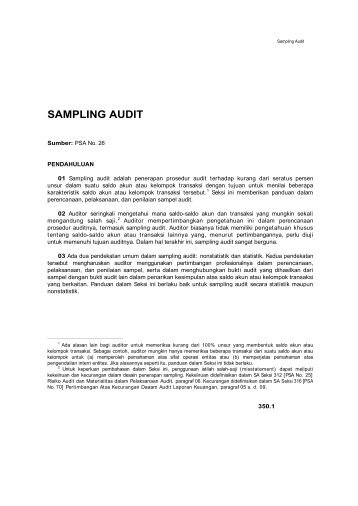 PSA No. 26 Sampling Audit SA Seksi 350