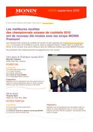 PDF «MONIN Newsletter Suisse», septembre 2010