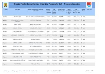 DirecÅia PublicÄ ComunitarÄ de EvidenÅÄ a Persoanelor Dolj ...