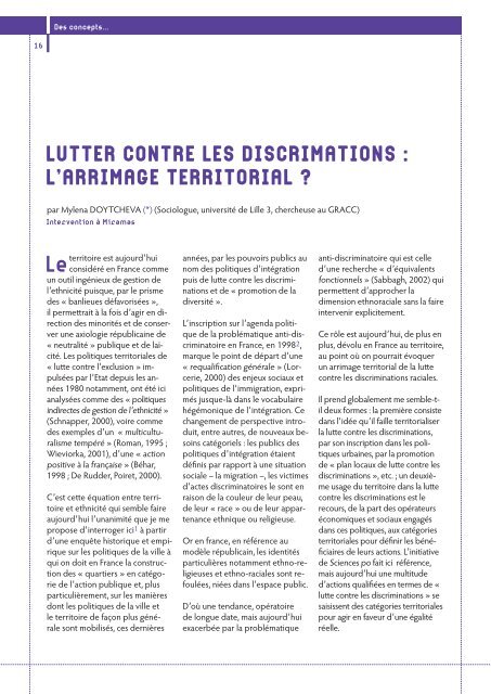 LA LUTTE CONTRE LES DISCRIMINATIONS - CRPV-PACA