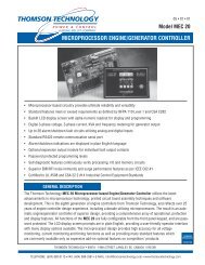 microprocessor engine/generator controller - Thomson Technology