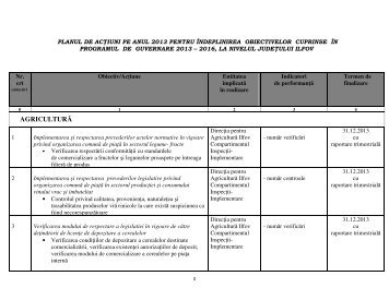 Plan de actiuni 2013 - Prefectura Ilfov