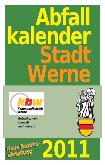 Abfall kalender Stadt Werne 2011