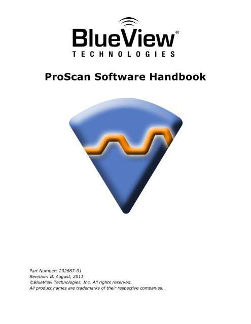 ProScan Software Handbook - BlueView Technologies, Inc.