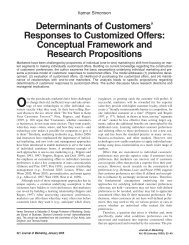 Determinants of Customers' Responses to Customized Offers - Noppa
