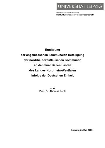 Ermittlung der angemessenen kommunalen Beteiligung der ...