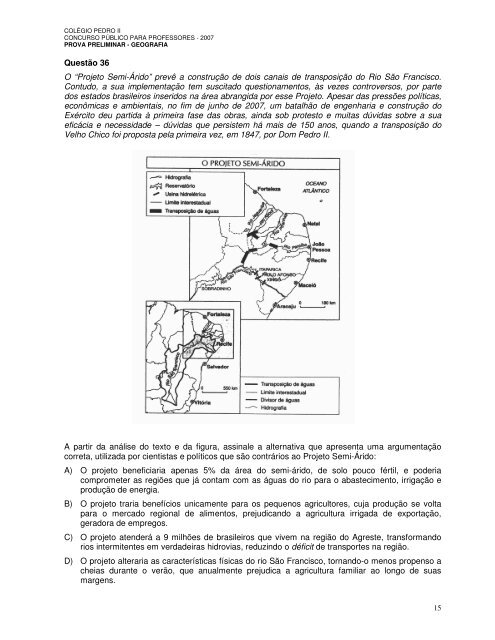 Prova Preliminar - Geografia - ColÃ©gio Pedro II