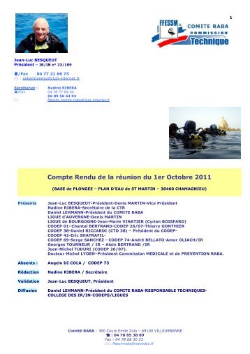 CTR-PV REUNION 1er OCTOBRE 2011 - ffessm