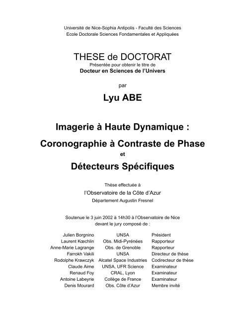 THESE de DOCTORAT Lyu ABE Imagerie Ã  Haute Dynamique ...