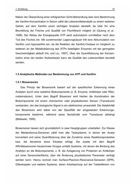 Entwicklung alternativer Methoden zur Nukleotid- Analytik in der ...