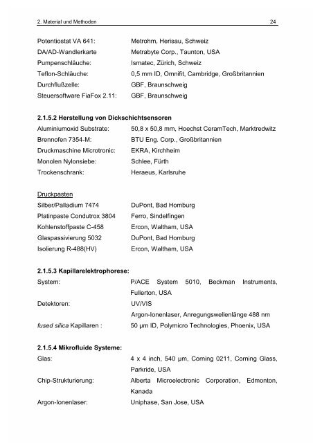 Entwicklung alternativer Methoden zur Nukleotid- Analytik in der ...