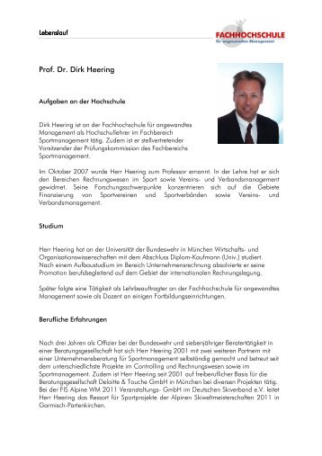 Prof. Dr. Dirk Heering - University of Applied Management