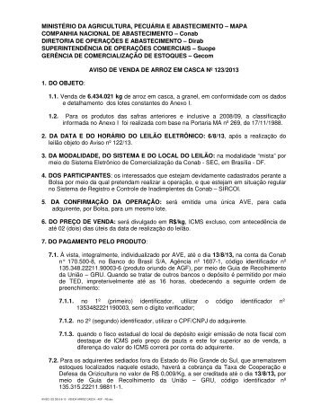 Venda de Arroz (.pdf) - Conab