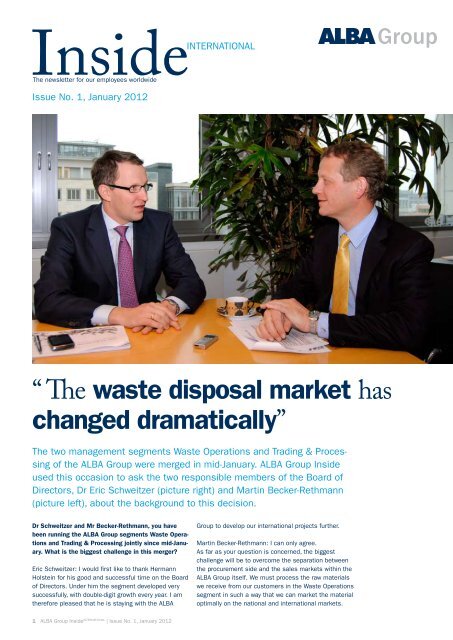 “ The waste disposal market has changed dramatically” - Interseroh