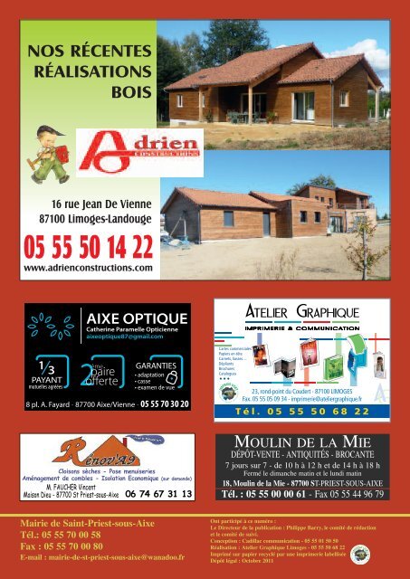 Octobre 2011 Bulletin municipal n°32 - Saint-Priest-sous-Aixe