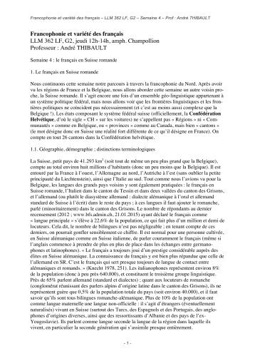 Francophonie et variÃ©tÃ© des franÃ§ais LLM 362 LF ... - AndrÃ© Thibault