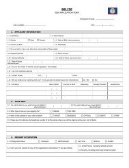 Belize visa application form