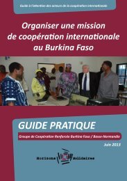 Organiser une mission de coopÃ©ration internationale au Burkina Faso