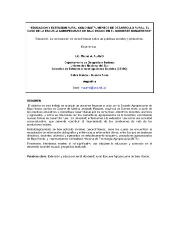 Educación y extensión rural como instrumentos de ... - aader.org.ar
