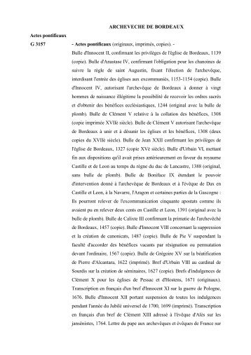 G supplÃ©ment - Archives dÃ©partementales de la Gironde