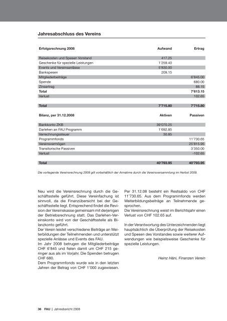 FAU JAHRESBERICHT 2008