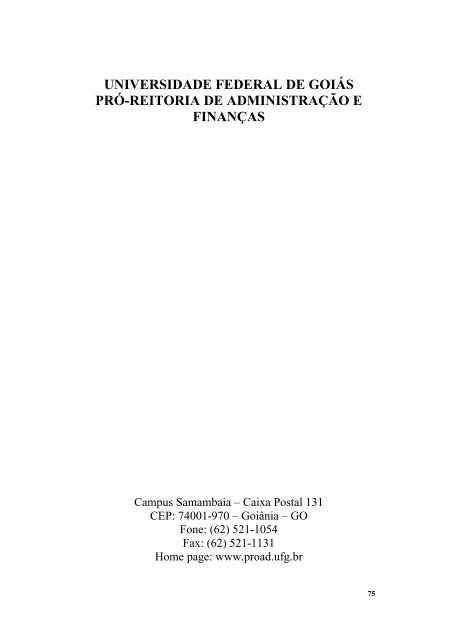 FORPLAD - PrÃ³-Reitoria de AdministraÃ§Ã£o e FinanÃ§as - UFG