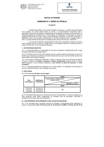 Curso TÃ©cnico em ManutenÃ§Ã£ Automotiva (Novo ... - ColÃ©gio Pedro II